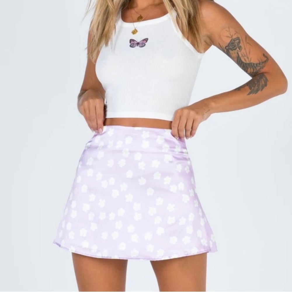 Princess Polly Lilac Floral Miniskirt
